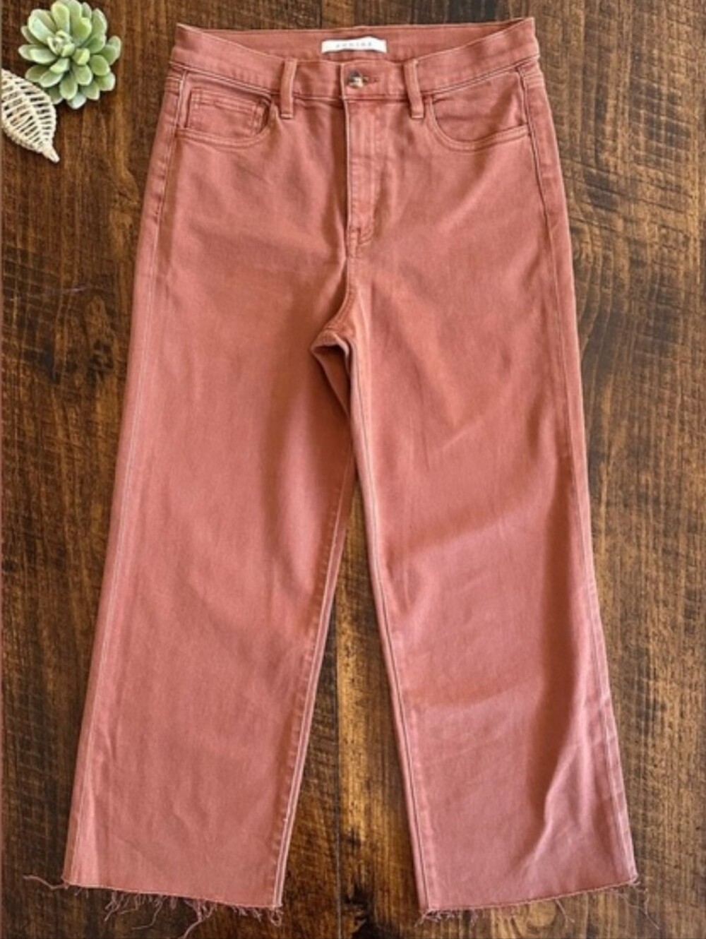 Eunina Dawn Super High Rise Wide Leg Crop Jeans – Dusty Rose Pink – Size 9/29